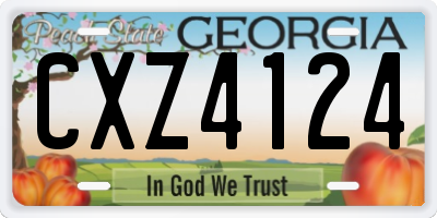 GA license plate CXZ4124