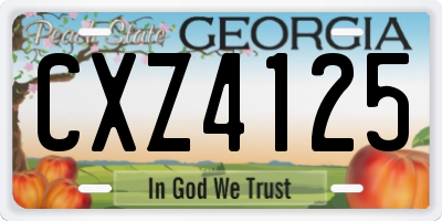 GA license plate CXZ4125