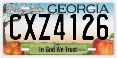 GA license plate CXZ4126