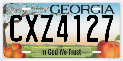 GA license plate CXZ4127