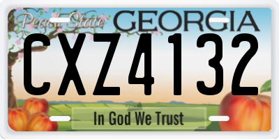 GA license plate CXZ4132