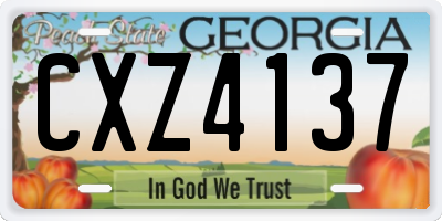 GA license plate CXZ4137
