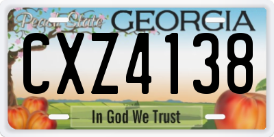 GA license plate CXZ4138