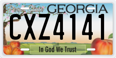 GA license plate CXZ4141