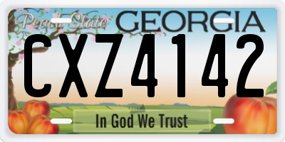GA license plate CXZ4142