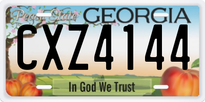 GA license plate CXZ4144