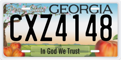 GA license plate CXZ4148