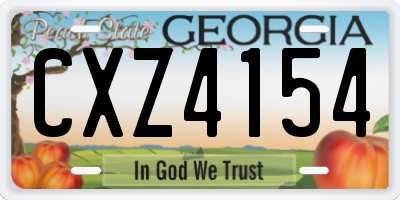 GA license plate CXZ4154