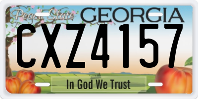 GA license plate CXZ4157