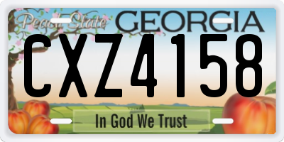 GA license plate CXZ4158