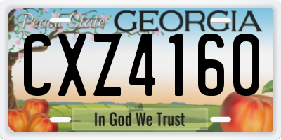 GA license plate CXZ4160