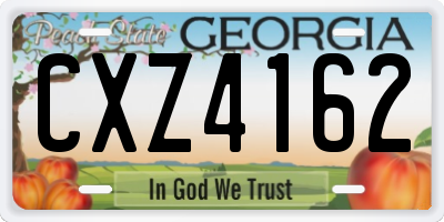 GA license plate CXZ4162