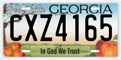 GA license plate CXZ4165