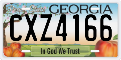 GA license plate CXZ4166