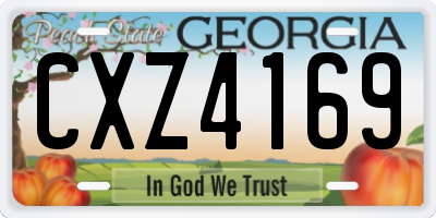 GA license plate CXZ4169