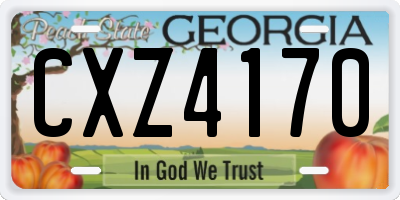 GA license plate CXZ4170