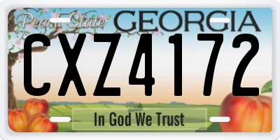GA license plate CXZ4172