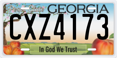 GA license plate CXZ4173