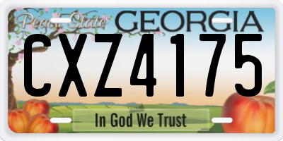 GA license plate CXZ4175