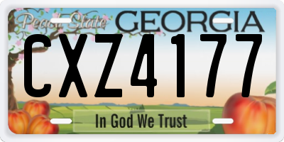 GA license plate CXZ4177