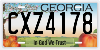 GA license plate CXZ4178