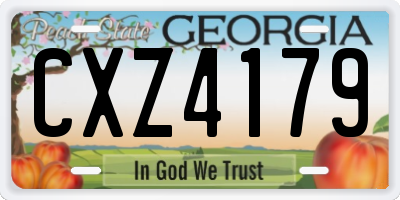 GA license plate CXZ4179