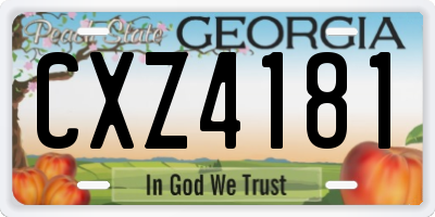 GA license plate CXZ4181