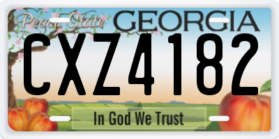 GA license plate CXZ4182