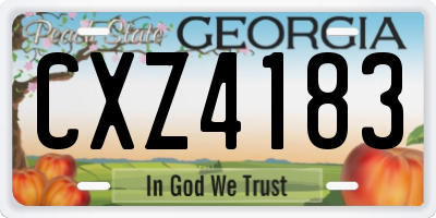 GA license plate CXZ4183