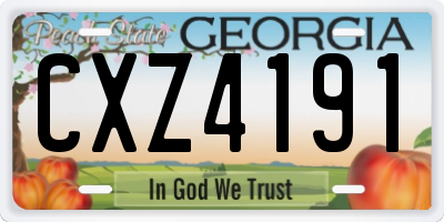 GA license plate CXZ4191
