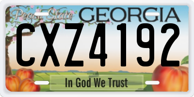 GA license plate CXZ4192