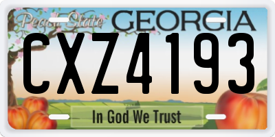 GA license plate CXZ4193
