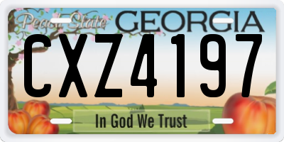 GA license plate CXZ4197