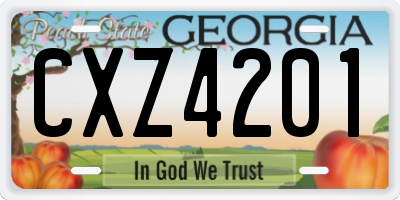 GA license plate CXZ4201