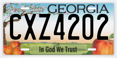 GA license plate CXZ4202