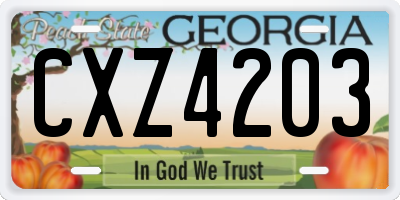 GA license plate CXZ4203
