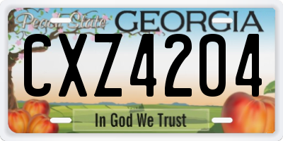 GA license plate CXZ4204