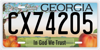 GA license plate CXZ4205