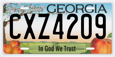 GA license plate CXZ4209