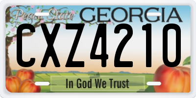 GA license plate CXZ4210