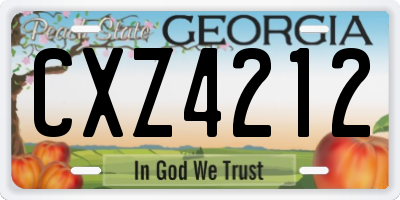 GA license plate CXZ4212