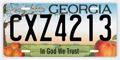 GA license plate CXZ4213