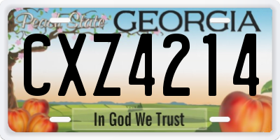 GA license plate CXZ4214