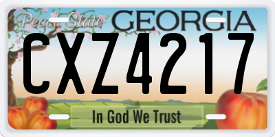GA license plate CXZ4217