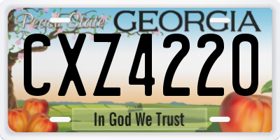 GA license plate CXZ4220