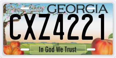 GA license plate CXZ4221
