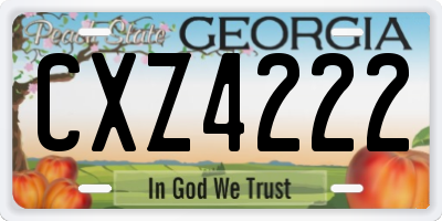 GA license plate CXZ4222