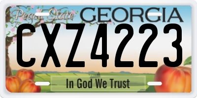GA license plate CXZ4223