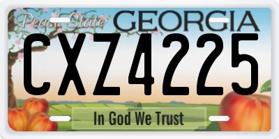 GA license plate CXZ4225