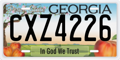GA license plate CXZ4226